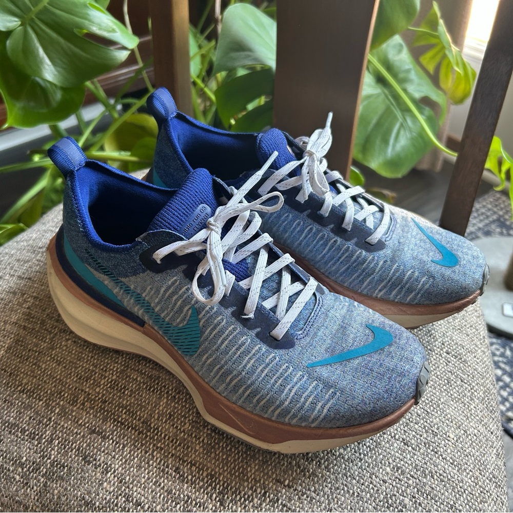 Custom Color Combo Nike Blue and Rose Gold Athletic Sneakers